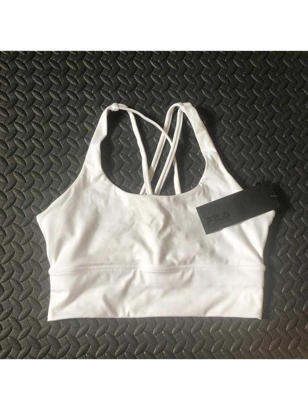 Fila Performa Uplift Cross Back White Sports Bra Size Small NWT